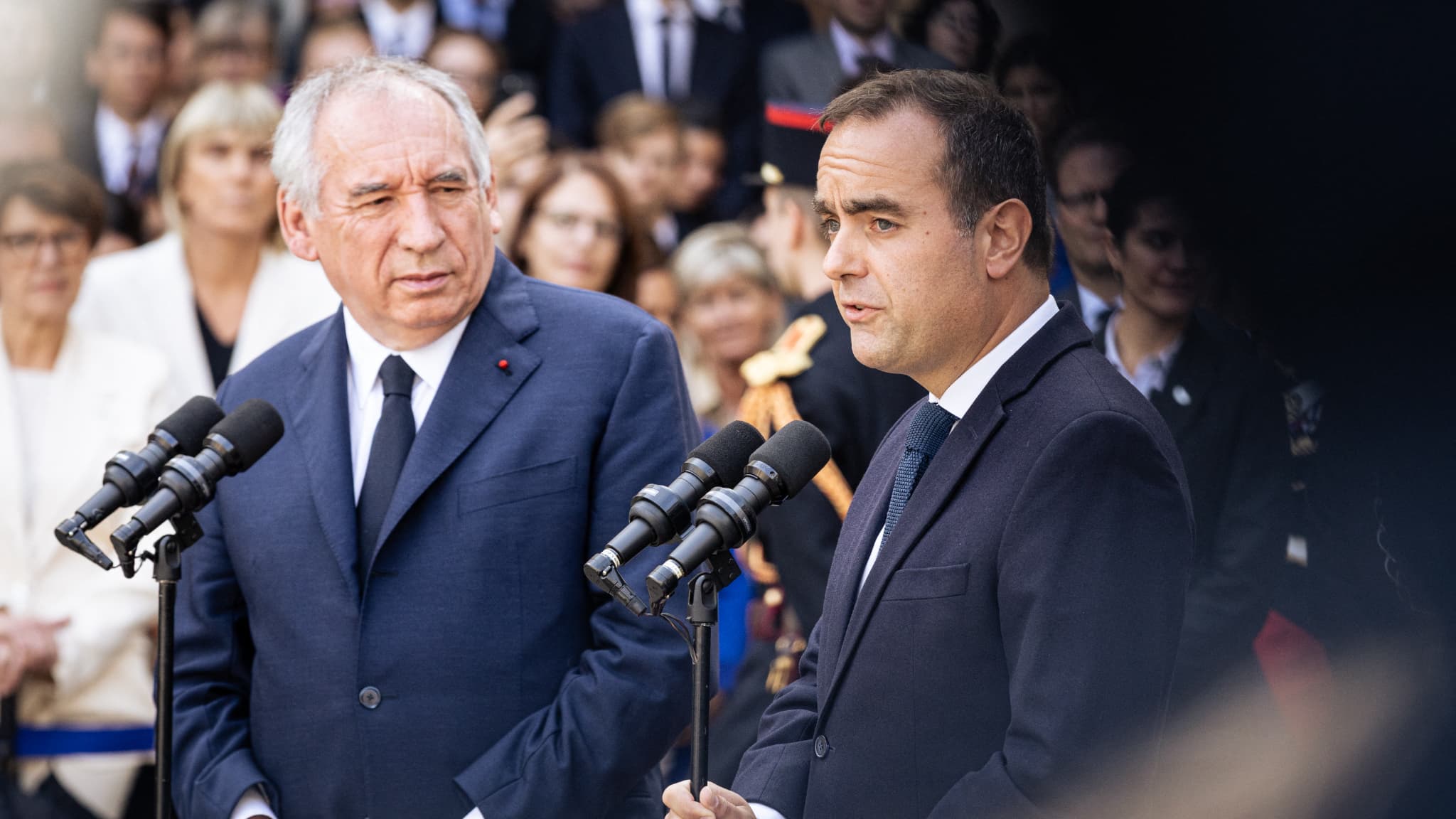 François Bayrou et Sébastien Lecornu  à Paris le 10 septembre 2025
