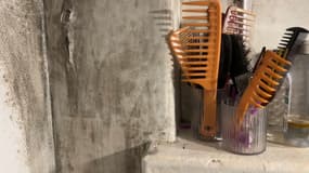 La moisissure s’est installée dans le logement mal isolé de Gisèle, aide-soignante, situé dans le 8e arrondissement de Lyon
