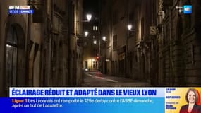 Éclairage réduit et adapté dans le Vieux-Lyon
