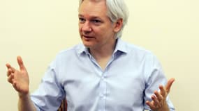 Julian Assange, en 2013, au sein de l'ambassade d’Équateur à Londres.