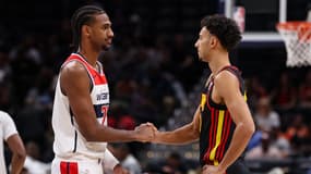 Alexandre Sarr et Zaccharie Risacher lors du match NBA entre les Washington Wizards et les Atlanta Hawks - le 30/10/2024
