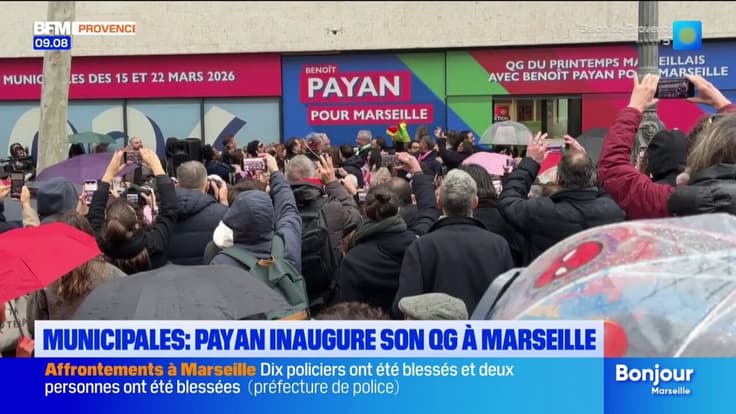 Municipales : Payan inaugure son QG à Marseille