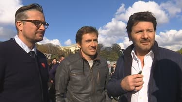 L'équipe française de "Top Gear": le comédien Philippe Lellouche, le pilote Bruce Jouanny, le journaliste Yann Larret, alias Le Tone.
