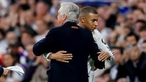 Carlo Ancelotti et Kylian Mbappé avec le Real Madrid, à Bernabéu le 19 février 2025