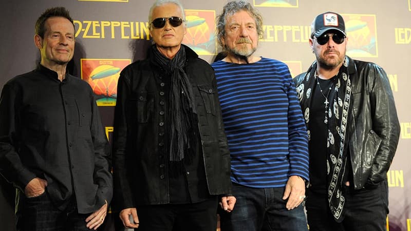 John Paul Jones, Jimmy Page, Robert Plant et Jason Bonham au Led Zeppelin Celebration Day en octobre 2012 à New York.