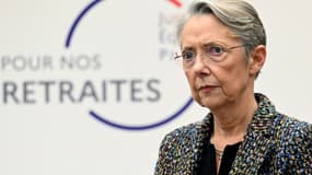 La Première ministre Elisabeth Borne présente le projet de réforme des retraites, le 10 janvier 2023 à Paris