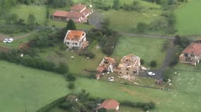 Plusieurs maisons sont éventrées dans la Loire après le passage d'un orage le dimanche 1er juin 2025.