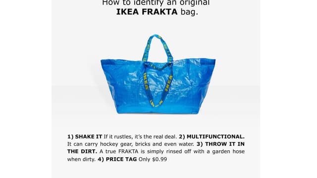 Ikea fournit une notice pour reconnaître l'original parmi les copies.