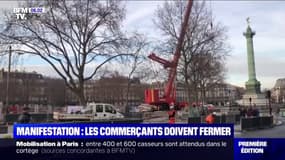 Manifestation à Paris: l'inquiétude des commerçants de la place de la Bastille