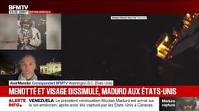 Menotté et visage dissimulé, le président vénézuélien Nicolas Maduro est arrivé sur le sol américain