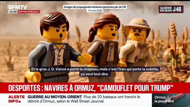 Les images de la propagande iranienne qui ironise sur la gestion américaine du détroit d'Ormuz