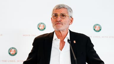 Le président de la Fédération française de tennis Gilles Moretton, le 17 avril 2025, à Paris.