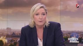 Marine Le Pen sur le plateau de France 2.