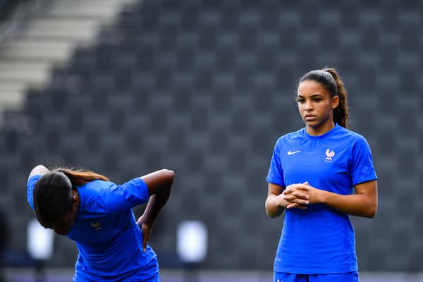 Delphine Cascarino lors d’un entraînement avec les Bleues, le 26 juillet 2022