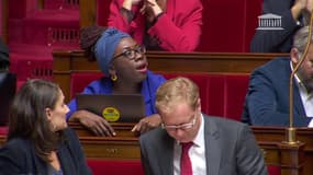 La députée LFI Danièle Obono dans l'hémicycle de l'Assemblée nationale, le 4 octobre 2022.