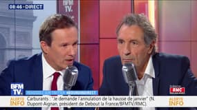 Nicolas Dupont-Aignan face à Jean-Jacques Bourdin en direct