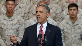 Barack Obama, mercredi, face à quelque 3.000 Marines.