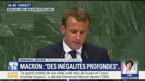 "L'aide publique au développement de la France sera augmentée d'un 1 milliard d'euros dès 2019" déclare Emmanuel Macron devant l'ONU