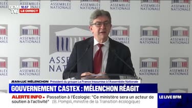 Jean-Luc Mélenchon, lors d'une conférence de presse ce mardi, a réagi à la formation du gouvernement de Jean Castex.