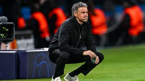 Luis Enrique lors du quart de finale aller de Ligue des champions entre le PSG et le Barça, le 10/04/2024