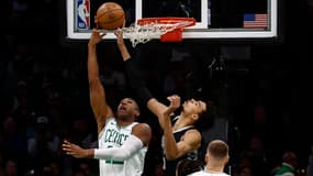 Victor Wembanyama face à Al Horford lors de Boston Celtics-San Antonio Spurs, le 13 février 2025 en NBA