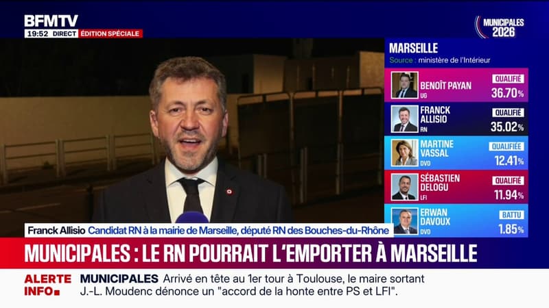 Martine Vassal (LR) se maintient pour le second tour des élections municipales à Marseille: "C'est son droit", estime Franck Allisio, candidat RN à la mairie
