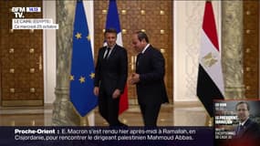 Emmanuel Macron a atterri en Égypte, pour rencontrer le président égyptien  Abdel Fattah al-Sissi