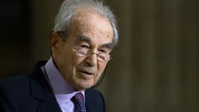 L'ancien garde des Sceaux, Robert Badinter, lors des célébrations du 40e anniversaire de l'abolition de la peine de mort au Panthéon, le 9 octobre 2023 à Paris