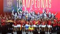Les championnes du monde espagnoles, célébrant le premier titre de la sélection à la nuit tombée, le 22 août 2023