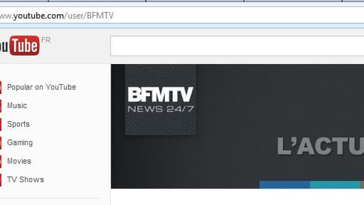 La chaîne youtube de BFMTV