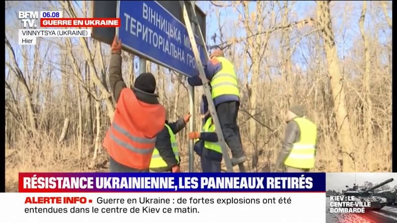 Guerre en Ukraine: des panneaux de signalisation remplacés par des messages hostiles à l'armée russe