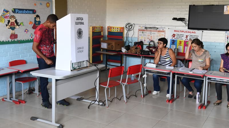 Un bureau de vote à Brasilia, le 28 octobre 2018.