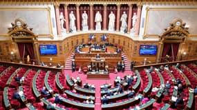 La ministre de la Santé Geneviève Darrieussecq (c) au Sénat le 18 novembre 2024 à l'occasion du début de l'examen du budget de la Sécu
