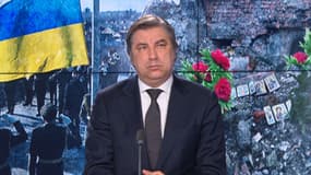 Vadym Omelchenko, ambassadeur d’Ukraine en France, sur le plateau de BFMTV le 24 février 2023. 
