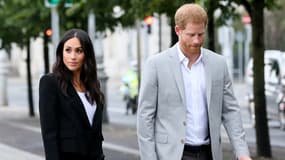 Meghan et Harry lors d'une visite officielle à Dublin, le 11 juillet 2018. 