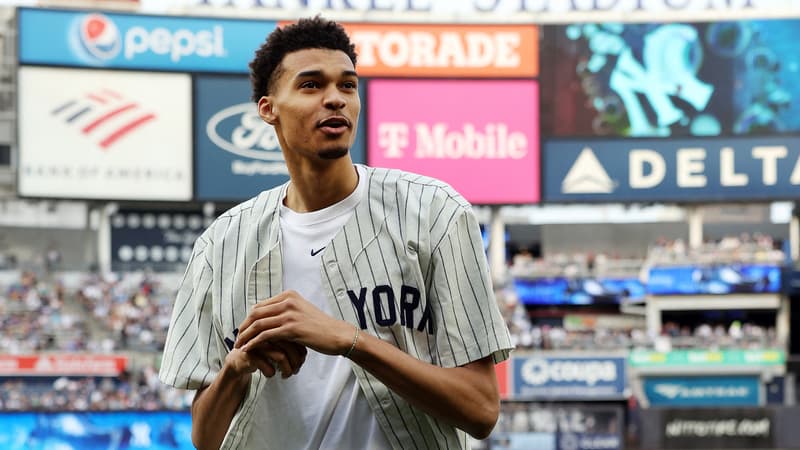 Victor Wembanyama au Yankee Stadium, le 20 juin 2023