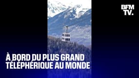 TANGUY DE BFM - À bord du plus grand téléphérique au monde, entre La Plagne à Les Arcs 