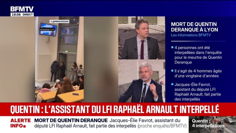 Mort de Quentin à Lyon: "Rima Hassan ne doit plus être invitée dans une université dans notre pays", juge Laurent Wauquiez (LR)