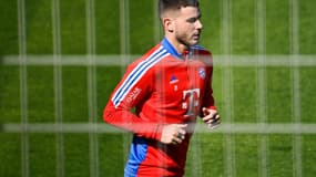 Lucas Hernandez à l'entraînement du Bayern Munich, le 22 mars 2023