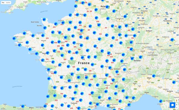 Carte de tous les signalements en France