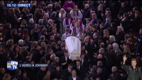 Hommage à Johnny Hallyday: Le cercueil quitte la place de la Madeleine