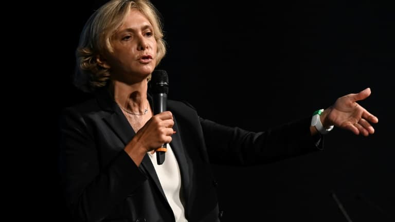 Valérie Pécresse lors de son allocution devant les députés LR réunis à Nîmes, le 9 septembre 2021