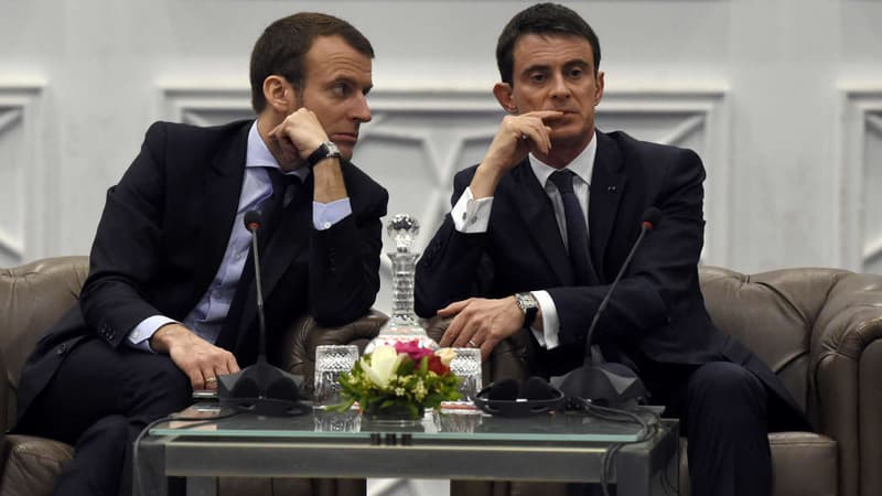 Emmanuel Macron Manuel Valls à Alger, le 10 avril 2016