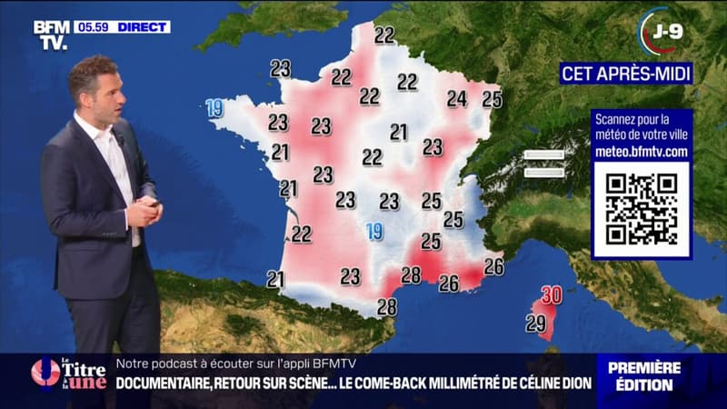Regarder la vidéo Des orages sur les trois quarts de la France et l'apparition d'une nouvelle perturbation par la Bretagne, avec des températures comprises entre 19°C et 30°C... La météo de ce vendredi 21 juin