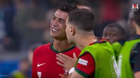 Portugal-Slovénie: les larmes de Cristiano Ronaldo, effondré après son penalty manqué (le 01/07/2024)