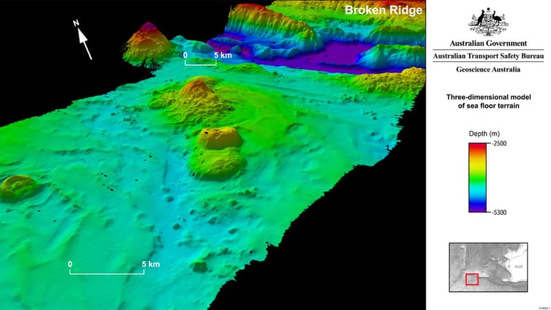 La zone de recherce du MH370 en septembre 2014.