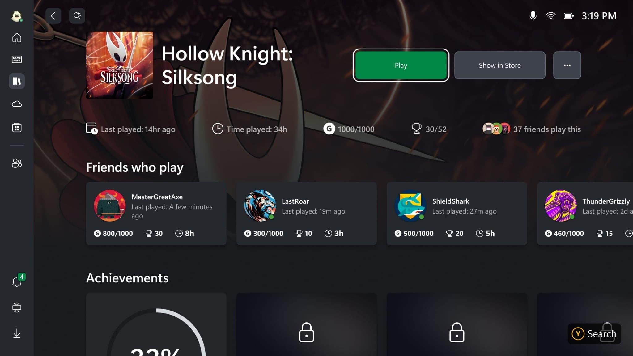 L'interface de la Xbox Ally