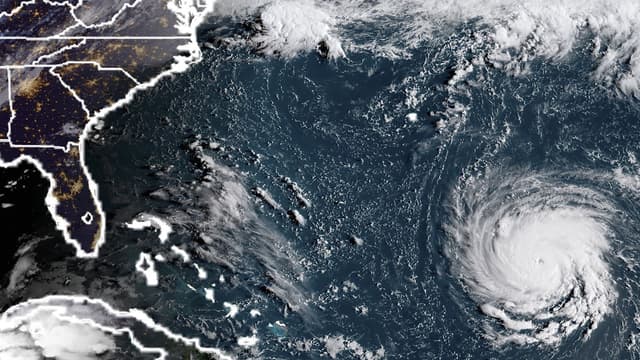 L'image satellite montrant l'ouragan Florence près de la côte est des Etats-Unis, dans l'océan Atlantique ce lundi.