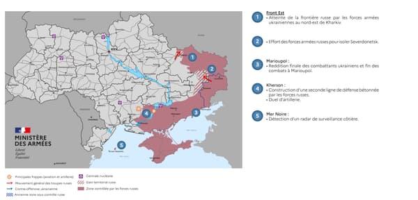 Update on the situation in Ukraine as of May 21, 2022, according to the French Ministry of the Armed Forces