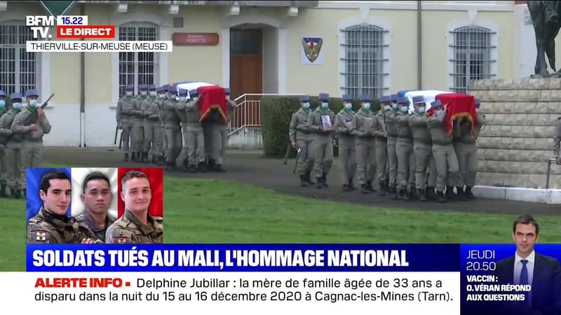 Thierville-sur-Meuse: un hommage national rendu aux trois soldats du 1er régiment de chasseurs tués au Mali